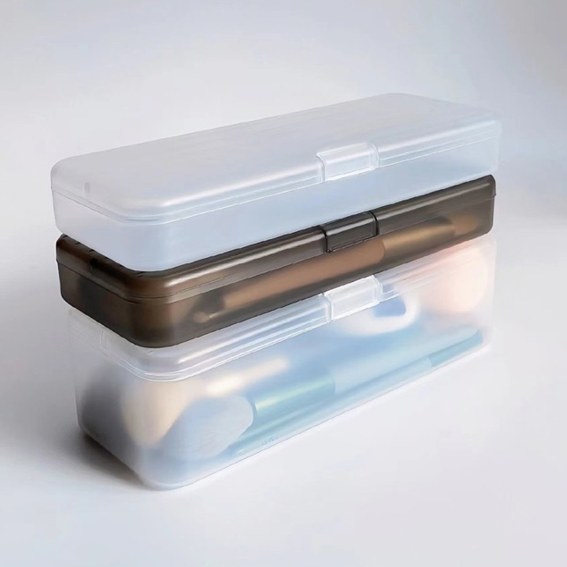 Beauty Makeup Box - 1PC 透明プラスチック化粧品収納ボックス化粧ブラシペンホルダー文具オーガナイザーバケット学生用