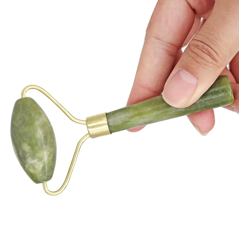 Jade Roller Gua Sha - 天然翡翠ローラーフェイスグアシャ、天然石、ボディネックマッサージャー、ツボ、アイケアスパマッサージツールマッサージヴィサージュリフティング