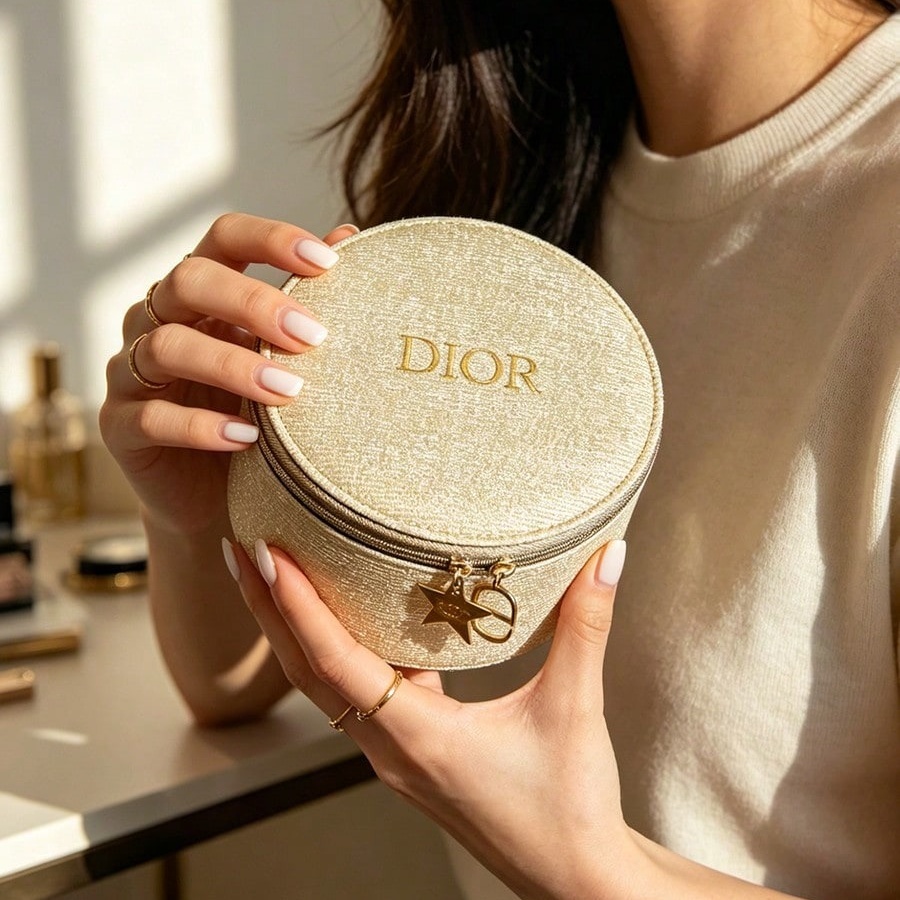Beauty Makeup Dior - クリスチャン・ディオール ディオールのバッグ レディース ラウンドケーキ型メイクアップバッグ 多目的ポータブルランチボックス 収納ポーチ