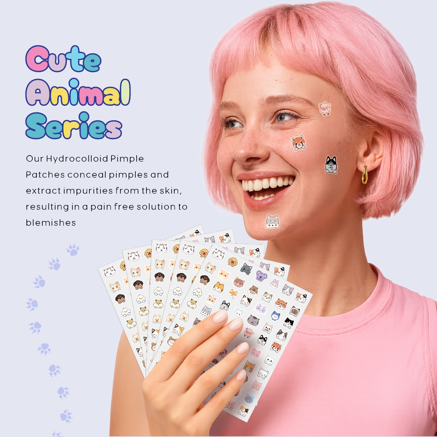 漫画の猫のニキビパッチ、顔のニキビパッチ、コンシーラーのニキ - Pressed Powder Foundation のレビューと価格
