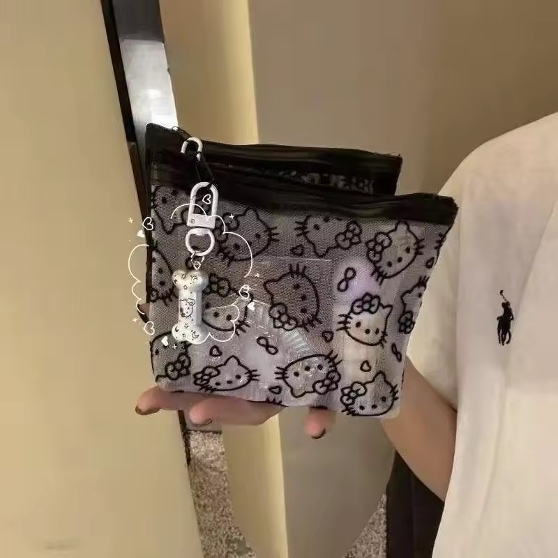 透明メッシュハローキティ小銭入れ漫画風ファッショナブルでシン - Beauty Makeup Fashion のレビューと価格