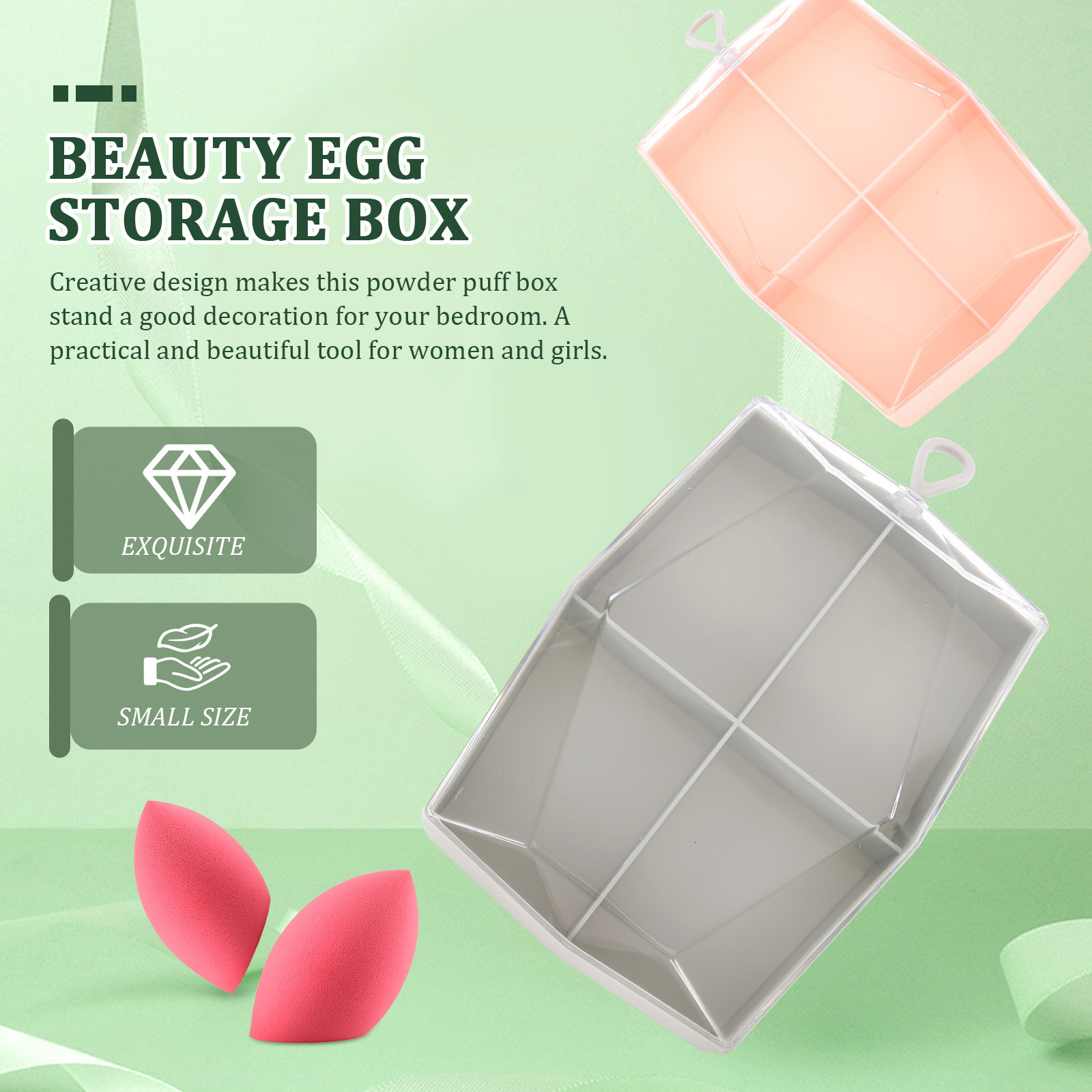 2個入りプレミアムABS製ビューティースポンジボックス 4区 - Beauty Makeup Box のレビューと価格