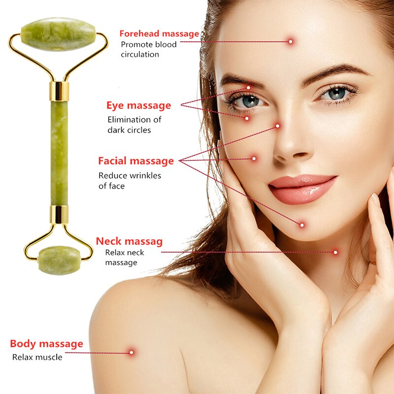 スキンケア水晶石ナチュラルフェイス翡翠ローラーセット冷却アイ - Jade Roller Gua Sha のレビューと価格