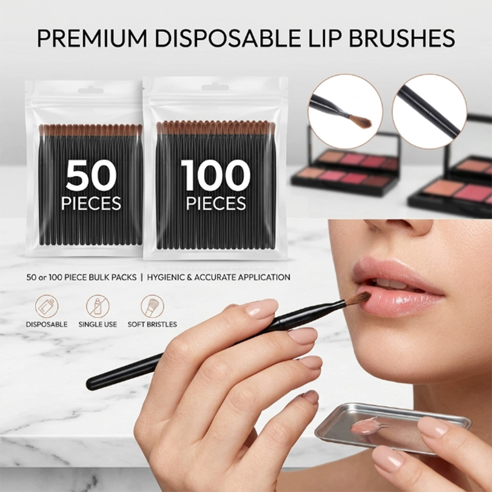 50/100 個使い捨てリップブラシセット口紅グロスワンドア - Beauty Makeup Fashion のレビューと価格