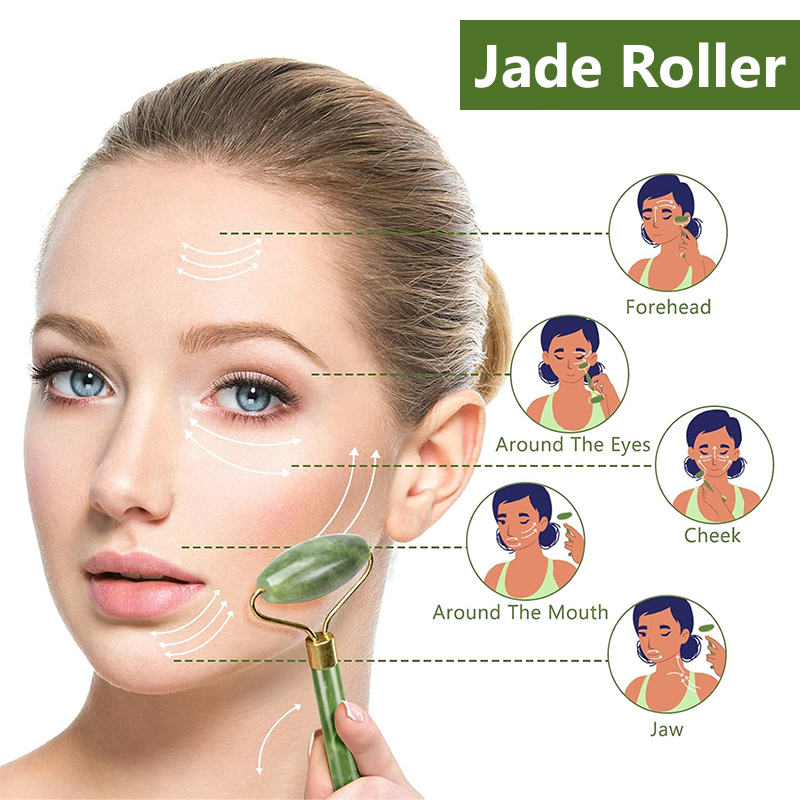 天然翡翠ローラー美顔器 グアシャ マッサージ フェイスローラ - Jade Roller Gua Sha のレビューと価格