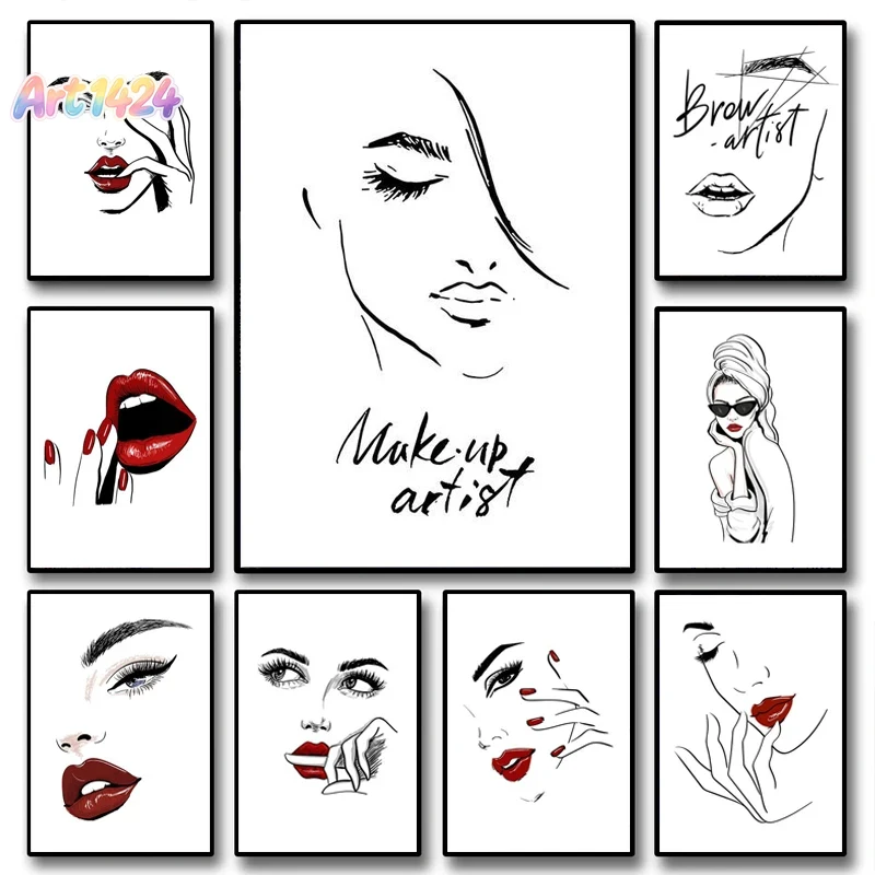ファッションメイクアップポスター セクシーな美女の名言 ウォ - Makeup Is Beauty Quotes のレビューと価格