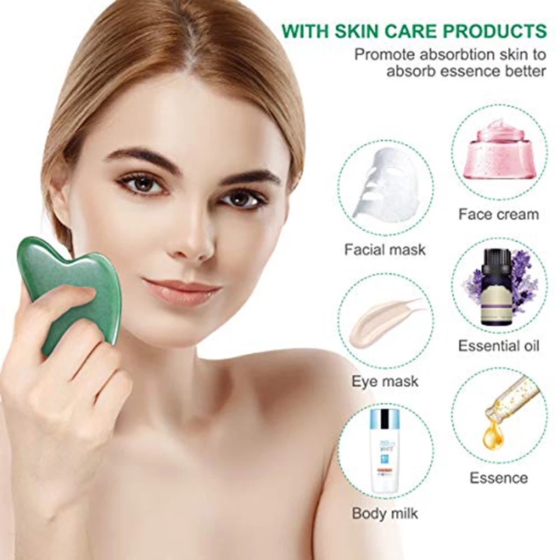 ローズクォーツ天然翡翠ローラーマッサージャーグアシャセット黒 - Jade Roller Gua Sha のレビューと価格