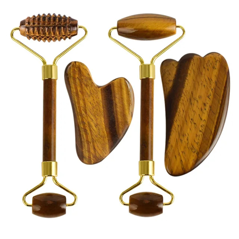 天然タイガーアイ翡翠ローラーカシャ美しいマッサージフェイシャ - Jade Roller Gua Sha のレビューと価格