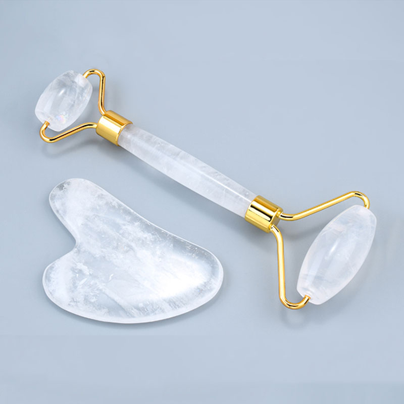 ナチュラルホワイトクリスタルフェイスマッサージローラーガッシ - Jade Roller Gua Sha のレビューと価格