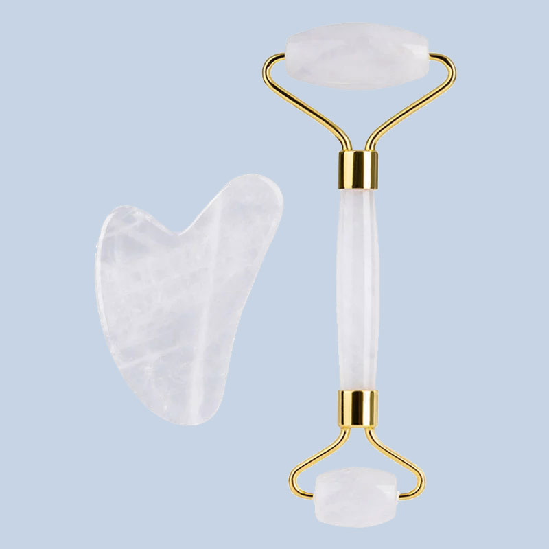 ナチュラルホワイトクリスタルフェイスマッサージローラーガッシ - Jade Roller Gua Sha のレビューと価格