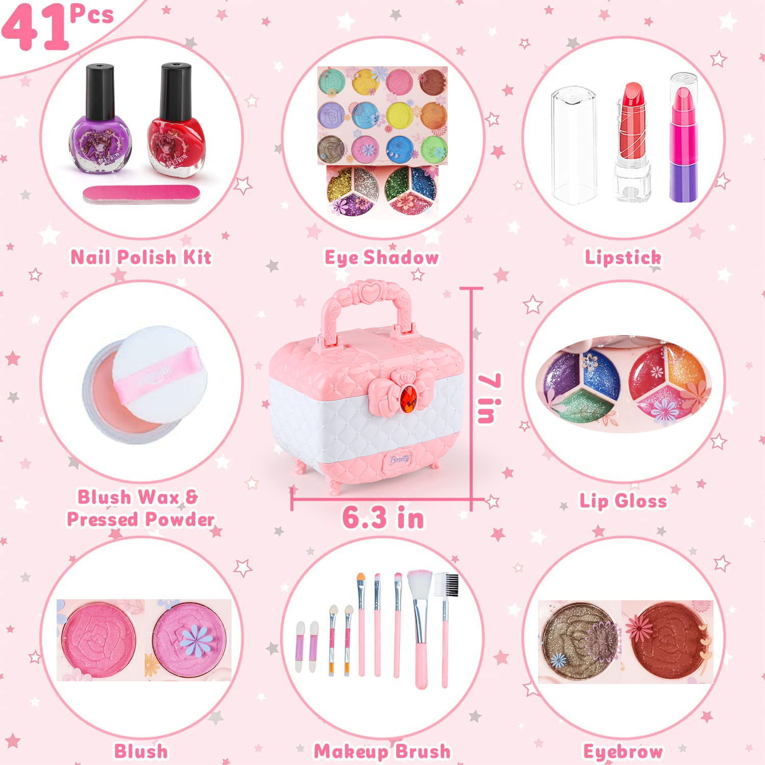 子供用メイクアップキット,女の子用の洗えるメイクアップセット - Beauty Real Makeup のレビューと価格