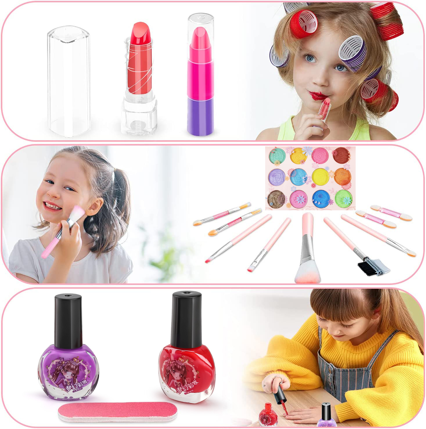 子供用メイクアップキット,女の子用の洗えるメイクアップセット - Beauty Real Makeup のレビューと価格