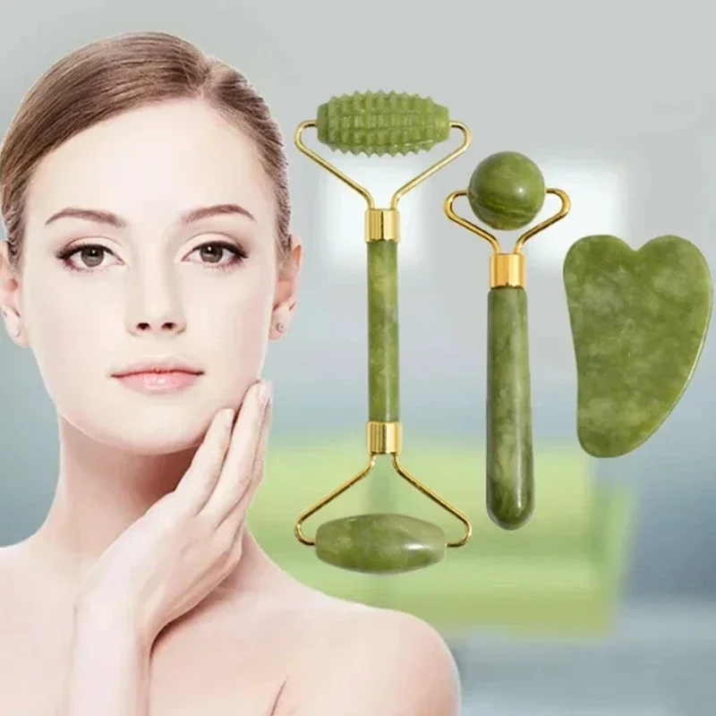 天然翡翠ローラーフェイスグアシャ天然石ボディネックマッサージ - Jade Roller Gua Sha のレビューと価格