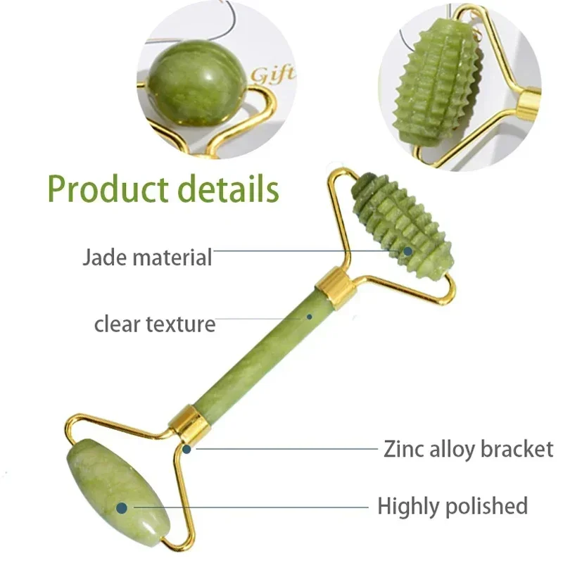 天然翡翠ローラーフェイスグアシャ天然石ボディネックマッサージ - Jade Roller Gua Sha のレビューと価格